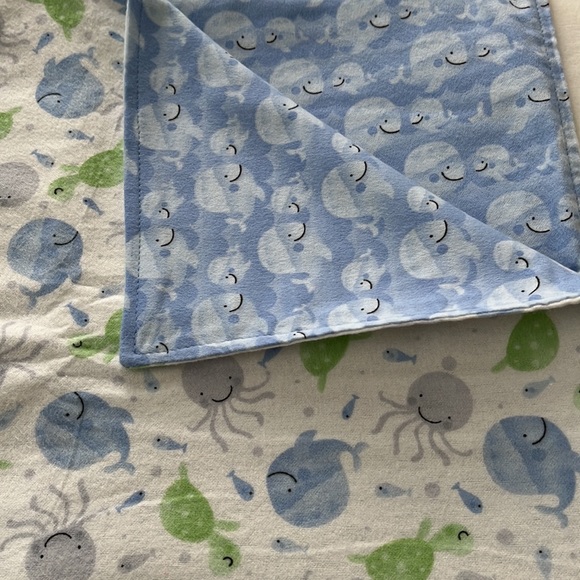Sea life baby flannel receiving blanket - Picture 3 of 8